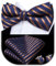 Dubulle Herren-Set aus Seide mit Fliege und Einstecktuch für Hochzeit, Smoking, Marineblau, Braun, Medium