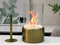 Bio Ethanol Fireplace Indoor Outdoor Camping Glass Top Burner Fire Katy Black Tabletop Round (Gold)