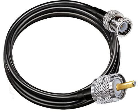 TUOLNK Cable de puente BNC a UHF RG58 Enchufe macho BNC a PL259 SO239 Cable de extensión macho 6,6 pies (2M) de baja pérdida para radio CB PL 259 a BNC Cable coaxial flexible