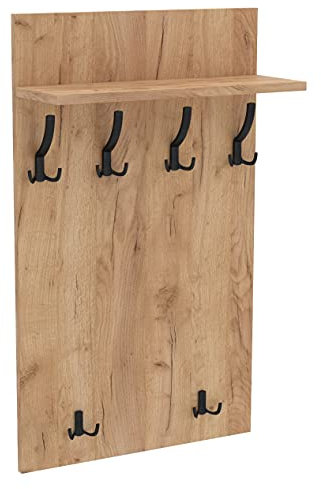 AKKE 120x60 | MAXI Garderobenpaneel Wandgarderobe Garderobe Wandpaneel Kleiderstange SCHWARZ | GOLD CRAFT
