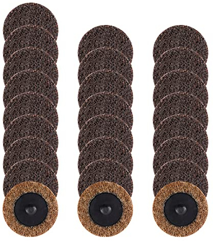 LUCKUT Abrasives 2 Nylon Surface Conditioning Quick Change Sanding Discs with R-Type Backing Coarse 80 Grit - 25 Pack