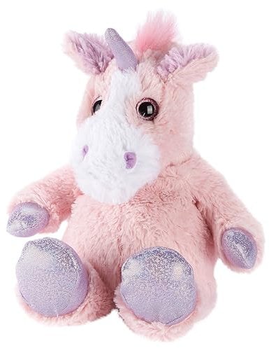 Warmies Peluche Unicorno Rosa Iridescente Borsa di Grano Riscaldabile al Microonde, Orsetto Ponderato Leggermente Profumato con Lavanda Francese, Giocattoli Riscaldabili al Microonde Warmies