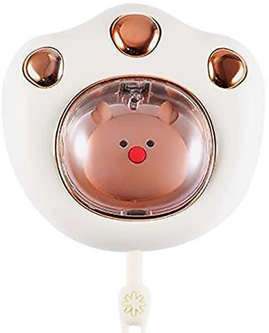 Rhinenet Handwärmer Nette Katzenpfote 1200mAh Wiederaufladbare Bequeme USB-Atemlampe Ladeschatz Winter Portable DREI Sekunden Schnelle Heizung Intelligente Konstante Temperatur Zuverlässig (Weiß)