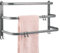 bremermann Wand-Handtuchhalter, 3 gestufte Ablagen, Handtuchstange zur Wandmontage (grau)