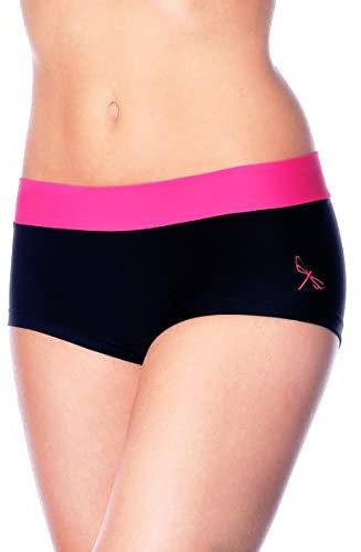 Dragonfly Hot Pants Schwarz/Pink Sportshorts Pole Dance Hose Pantys Damen S
