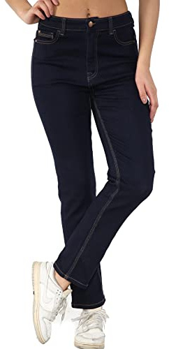 MYT Womens Magic Shaping Straight Leg Jeans Stretch High Waisted Ladies Denim Trousers Indigo 12