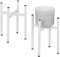 Relaxdays Porte-Plantes en Lot de 2, Largeur réglable, métal, pour intérieur, L x P : 26 x 26-37 x 37 cm, Blanc