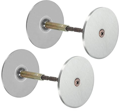 PATIKIL Door Knob Hole Cover Plate, 2 Pack 2 3/16 Dia. Deadbolt Cover Plate Door Hole Filler Plate for 1 3/8 to 1 3/4 Holes, Brushed Satin Nickel
