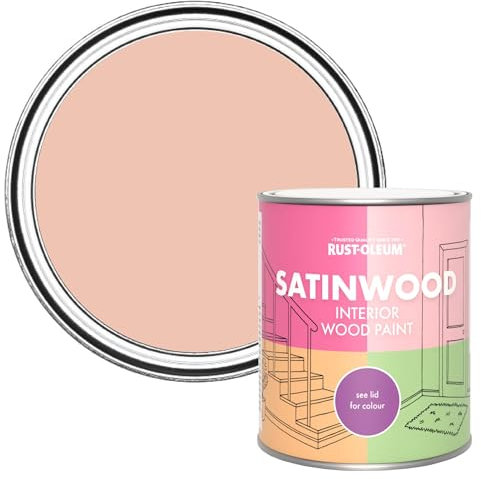 Rust-Oleum Orange Satinwood Interior Wood Paint - Coral 750ml