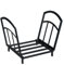 Loywe LW1092 LW1092 - Estantería para leña con base estable y asas, soporte para leña de chimenea de metal, para interior y exterior, soporte para leña de chimenea, color negro
