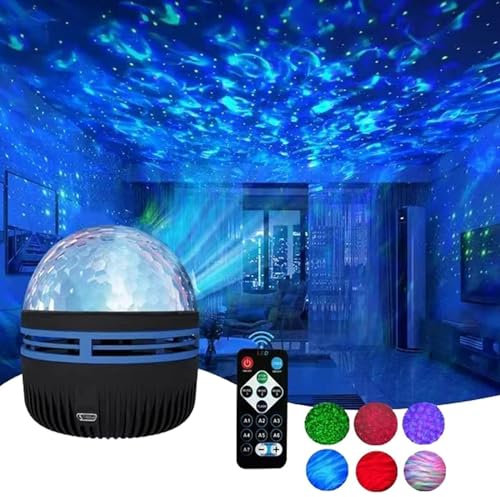 Syansju 2 in 1 Northern Lights and Ocean Wave Projector with 14 Light Effects for Bedroom,Game Rooms,Home