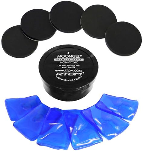 RTOM Moongel Blau 6 Stk Schlagzeug Dämpfer + keepdrum Damper Pads Schwarz