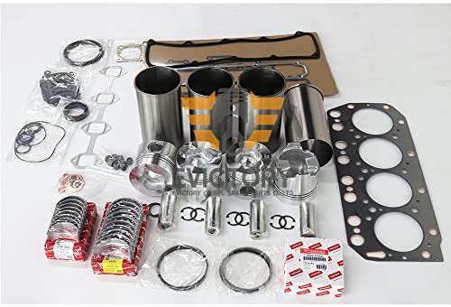 Passend für Yanmar 4D100 4TN100 4TN100E Rebuild Kit Kolben + Kolbenring + Zylinderhülse + Dichtring Set Komplett + Motorlager