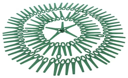 Lot de 100 lames en plastique pour Bosch ALM28, ALM30, ART23 Accu Trim, ART23 Easytrim Accu, ART23 Accu, Qualcast Easi-Lite 28, Easi-lite 30, Hoversafe 25, Hoversafe 30, Mow N Trim, Rota Safe 30,