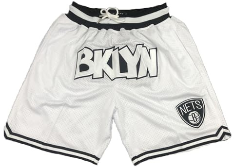 MCQOmcil Herren NBA Nets Basketball Shorts hochelastische atmungsaktive Sporthose(1,L)