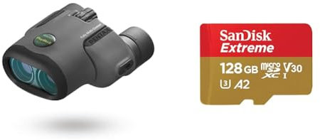 PENTAX Papilio II 8.5x21 Kompaktes Fernglas BAK4-Prisma & SanDisk Extreme microSDXC UHS-I Speicherkarte 128 GB + Adapter