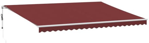 vidaXL Gelenkarmmarkise, Markise Ausziehbar Automatisch mit LED, Sonnenmarkise für Terrasse Balkon, Sonnenschutz Balkonmarkise Terrassenmarkise, Weinrot 500x300cm