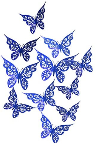 WHAMVOX 24stücke Teiliges Schmetterlinge Wandsticker Glitzer Wanddekor Für Kinderzimmer Wohnzimmer Hochzeit Und Festlichkeiten Dekorative Schmetterlinge