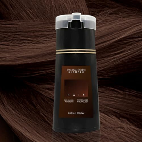KTouler Hair Dye Shampoo, Hair Color Shampoo for Women Men Grey Hair Coverage 200ml (Dunkelbraun)