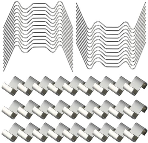 27 Pcs Greenhouse W Glass Panes Set with 27 Pcs Z Glazing Clip, Accessories Retaining Clips, Glazing Overlap Clip, Stainless Steel Spring Window Clip, Glass Pane Fixings Clips for Glass Replacement