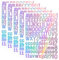 Zngou 5 Sheet Capital Letter Stickers 1 Inch Self Adhesive Laser Silver Alphabet Stickers for Scrapbooking, Windows, Doors, Cars, Trucks