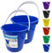 Colour Coded Plastic Bucket with Handle, 2 Gallon (7.5L) Household Heavy Duty Bucket with Spout and Easy-Grip Handle, Multipurpose Pail for Cleaning, Bath, and Gardening (Blue Pack of 2)