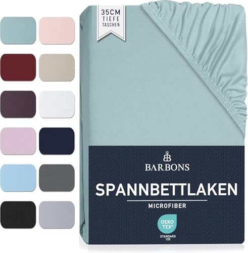 Spannbettlaken 90x200cm - Spannbetttuch Bettlaken Bettbezug (Grün) | Oeko-TEX Zertifiziert - Gebürstete Polyester - Mikrofaser - 35 cm Tiefe Tasche - für dicke Matratzen - Kinderbett - Babybett