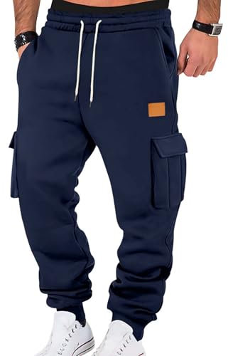 uxxnjfg Pantalon De Travail Homme Tactique Cargo Multipoches Pantalon Randonnée Homme Chino Militaire Habillé Survêtement Slim Chasse Grande Taille Jogging Imperméable Jardinage Sportswear Navy L
