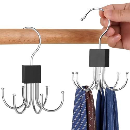 AYAWOW Gürtel-Organizer und BH-Aufhänger für Schrank, Tank-Top-Aufhänger, 360° drehbar, Metall-BH-Organizer, Aufbewahrung für Gürtel, Krawatten, Tank-Tops, BHs, Schals, Geldbörse, 2 Stück