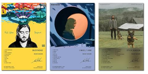 FDSFE Noah Poster Kahan Albumcover Poster Wandkunst Dekor Druck Bild Gemälde für Wohnzimmer Schlafzimmer Dekoration (3er-Set) ungerahmt 8x12 Zoll (20x30cm)