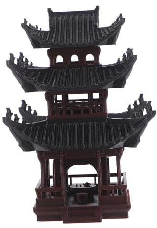 VICASKY Miniature Japanese Pavilion Statue for Micro Landscape Decor for Aquariums Bonsai Gardens and Fairy Garden Setups Easy Assembly Miniature Ornament for Compact Displays