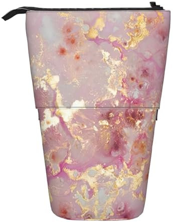 Teleskopisch Mäppchen Roter Marmor Textur Druck Federmäppchen Mit Reißverschluss Grosse Kapazität Stifteetui, Für Kindergarten, Schüler, Damen