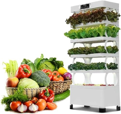 XNZJHPP Sistemas di Coltivazione idroponica Torre a 5 Strati, Giardino di Erbe aromatiche per Interni, fioriera per Erbe, Verdure, Agricoltura Verticale per Kit da Giardino a Torre per Interni 0828