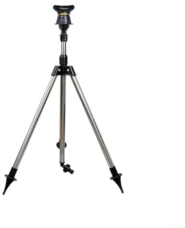 HOHOVYVY Rasensprenger Große Flächen,Teleskopischer Rasensprenger Mit Dreibein Stativ Aus Edelstahl 360° Rotierend Für Gartenbewässerung(A)