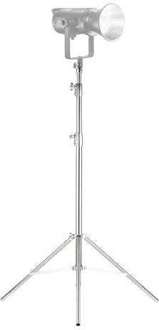 Plyisty Support D'éclairage en Acier Inoxydable de 3 Meter pour Photographie et Vidéo, Charge de 10 Kg, Trépied Réglable en 3 Sections avec Adaptateur à Vis 1/4 à 3/8 pour Utilisation