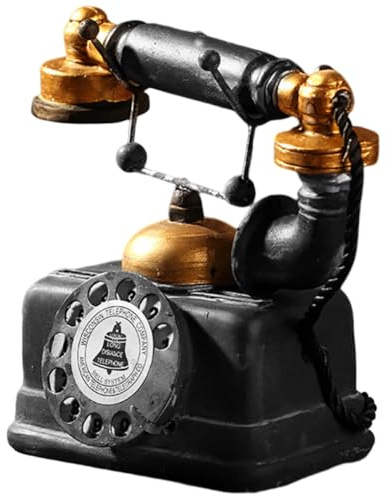 Milisten Modèle de Téléphone Miniature Vintage en Résine, Téléphone Fixe Décoratif Petit Format pour Maison de Poupée, Accessoire Décoratif Rétro pour Décor Maison et Micro-Paysage,