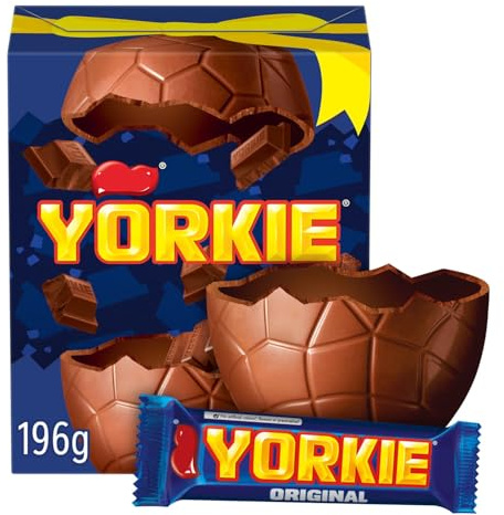 Yorkie Large Easter Egg 196g - A hollow milk chocolate egg - An eggs ellent Easter treat for kids and adults - Contains: Hollow Milk Chocolate Egg, Yorkie Full Size Bar