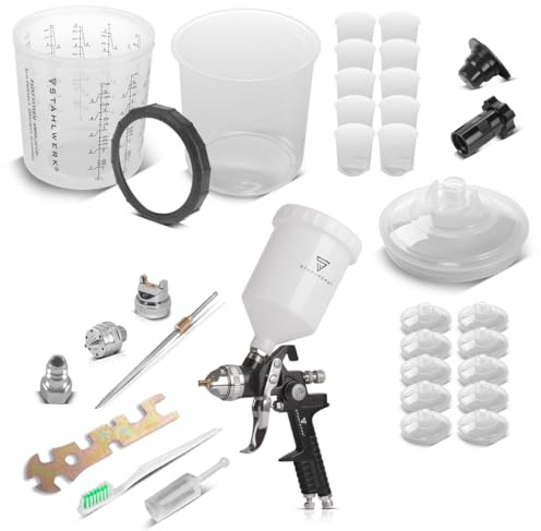 STAHLWERK HVLP Lackierpistole-Set SG-600 ST mit Mischbecherset 25-teilig