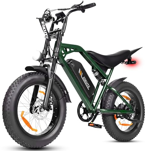 ESKUTE V202 Bicicletta Elettrica per Adulti, Fat Bike Elettrica 20X4.0 con Batteria Rimovibile 48V 20.8Ah, E-Bike All Terrain, 7 Velocità, Freni a Disco Meccanici
