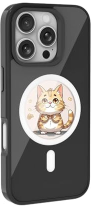 Custodia Magnetica For Telefono NFC Smart E-Ink - Compatibile Con IPhone 16/15/14 Pro Max, Cover For Telefono Con Display E-Picture A Quattro Colori Personalizzabile Fai-da-te(Black,15 Pro)