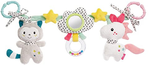Fehn Kinderwagenkette Spielzeug Aiko & Yuki – Baby Mobile Kette mit niedlichen Figuren zum Aufhängen an Kinderwagen, Babyschale oder Kinderbett – Zubehör für Babys und Kinder ab 0+ Monaten