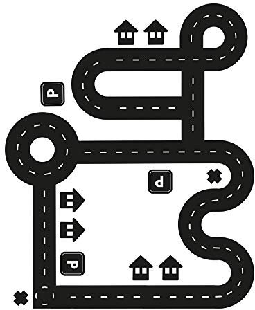 Yabaduu Y001 Spielfolie für Kinderzimmer Straßenmotiv für Spielzeugautos (S - Klein)