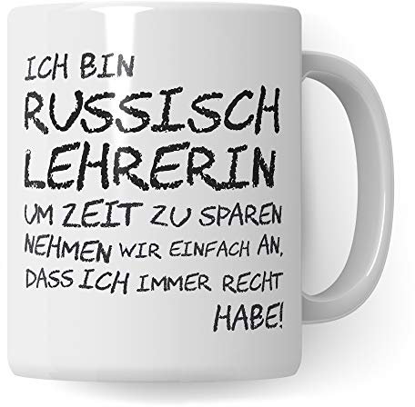 Pagma Druck Russisch Lehrerin Tasse, Geschenk für Russischlehrerin, Kaffeetasse Geschenkidee Lehrerin Tasse Russisch lustig, Kaffeebecher Lehramt Schule Abschied Abschluss Witz