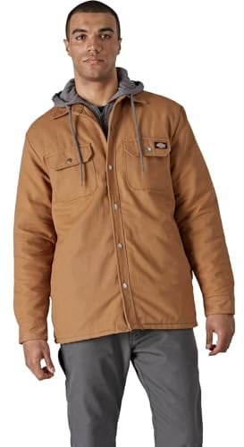 Dickies, Herren, Hemdjacke mit Fleecekapuze, legere Passform, BROWN DUCK, L