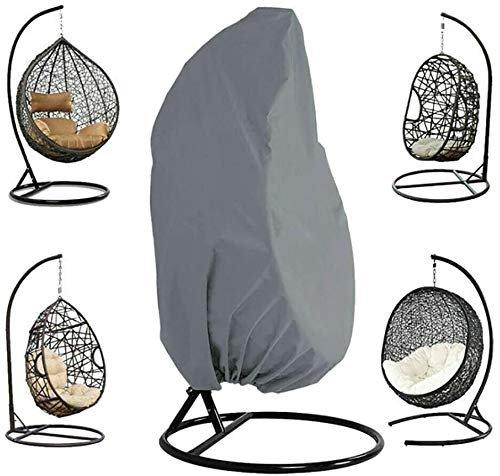 Queta Hanging Chair Protective Cover - 190 x 115 cm Dustproof Cover for Terrace Rocking Chair With Drawstring, Grey