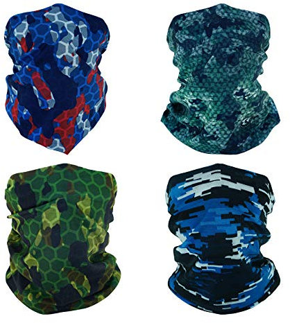 SMEHCF 4 bandeau multifonctionnel Bandana cagoule demi-couverture masque écharpe de cou pour moto vélo randonnée pêche