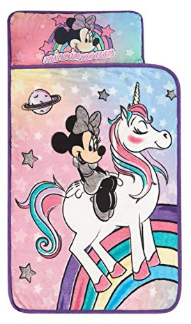 Idea Nuova Disney Minnie Mouse Babydecke für Kleinkinder, gesteppt, mit integriertem Kissen, 66 x 46 cm, Mehrfarbig