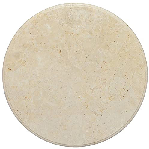 Susany Ersatz-Tischplatte Marmorplatte Ersatztischplatte 60 x 2,5 cm (Durchmesser x H) für Esstische oder Couchtische,Marmor,Creme