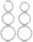 FIOROYAL 6 Stk 18G Titan Nasenpiercing Ring Clicker Helix Piercings für Damen Herren Conch Tragus Helix Septum Nasenring Ohr Piercing Silber