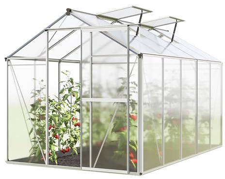 GFP Serre de Jardin Jasmin 5 Structure en Aluminium 192 x 317 cm Panneaux en Polycarbonate